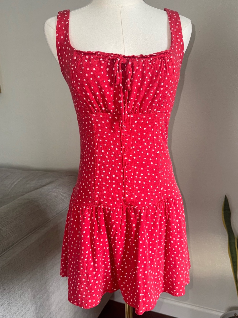 Wild Fable Dress Small Red White Star Summer Vacation Sleeveless Stars Mini S - Picture 1 of 8